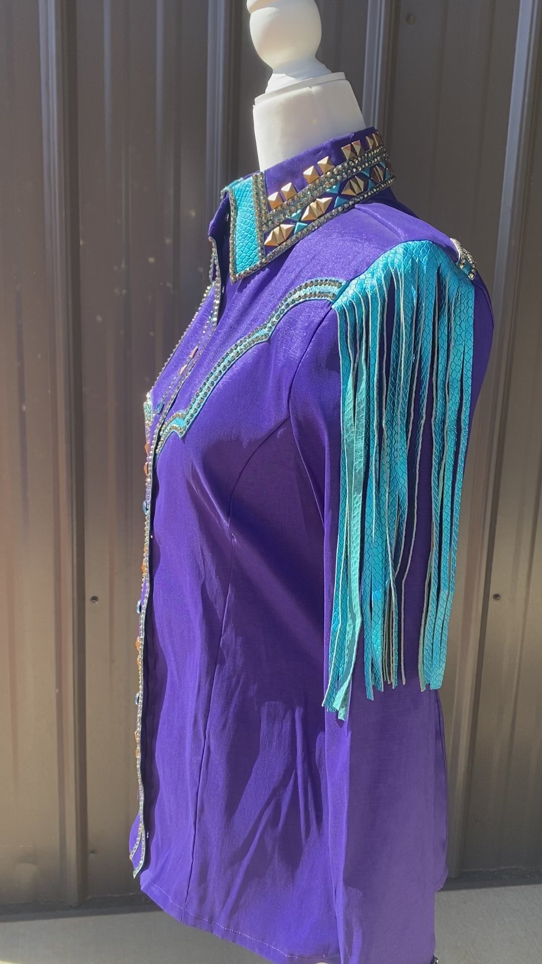 "Josie" Shoulder Fringe in Purple by Saguaro