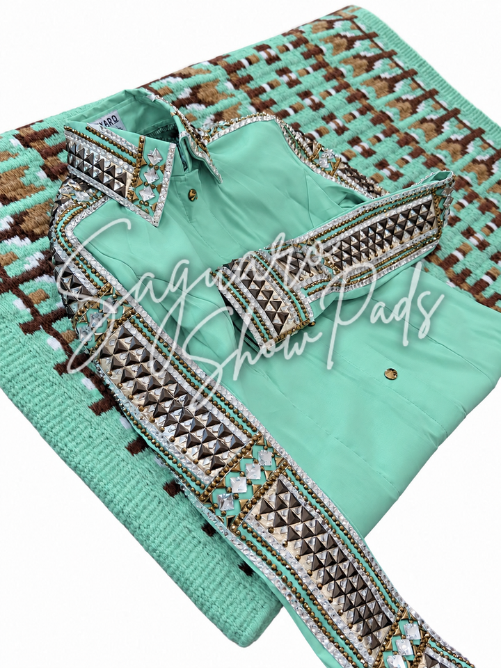 Mint Taffeta hidden zip by Saguaro (with matching pad)