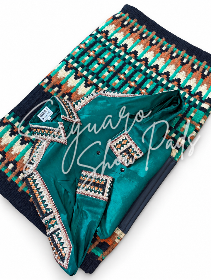 Hunter Green Taffeta hidden zip by Saguaro (with matching pad)