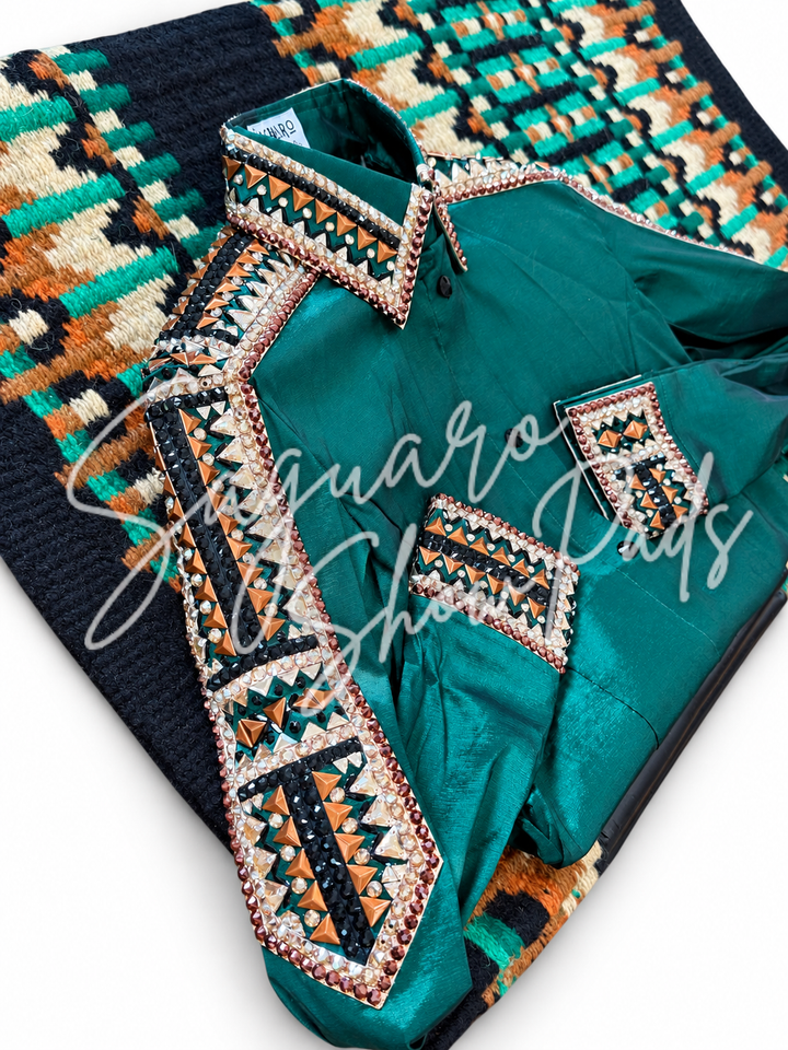 Hunter Green Taffeta hidden zip by Saguaro (with matching pad)