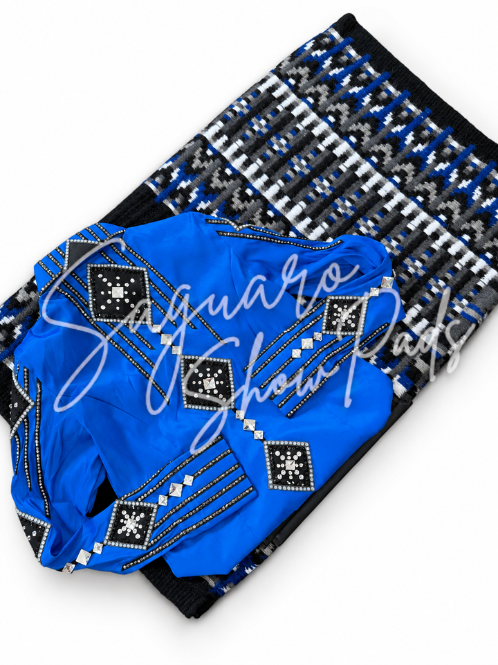 Royal Blue Taffeta hidden zip by Saguaro (with matching pad)