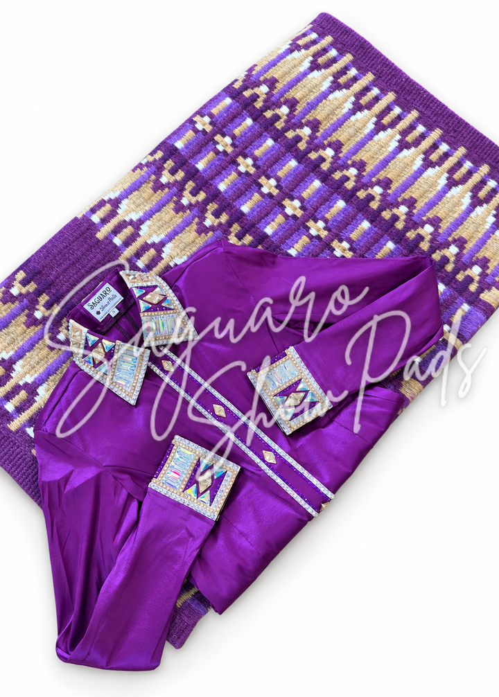 Grape Purple Taffeta hidden zip by Saguaro (with matching pad)