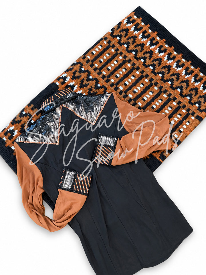 Black Taffeta hidden zip by Saguaro (with matching pad)
