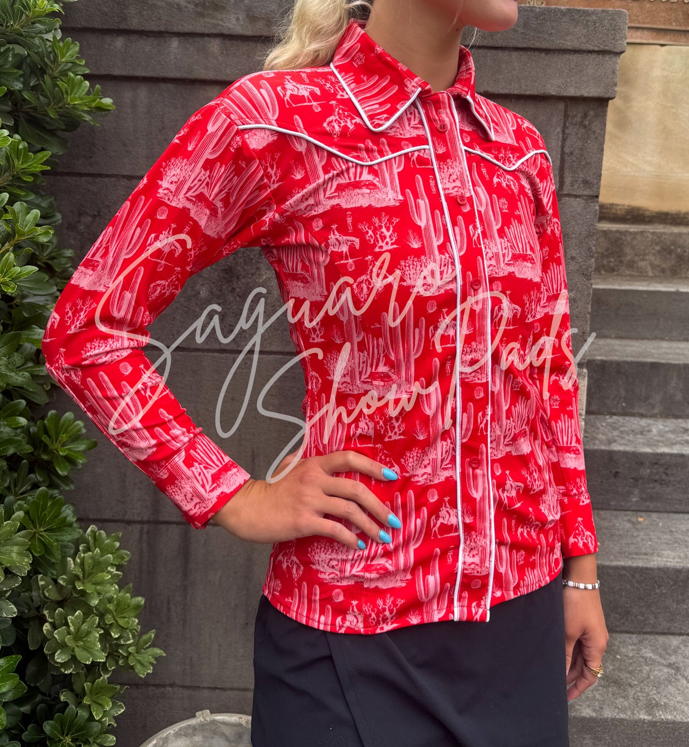 Red Saguaro Toile hidden zip by Saguaro
