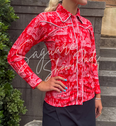 Red Saguaro Toile hidden zip by Saguaro