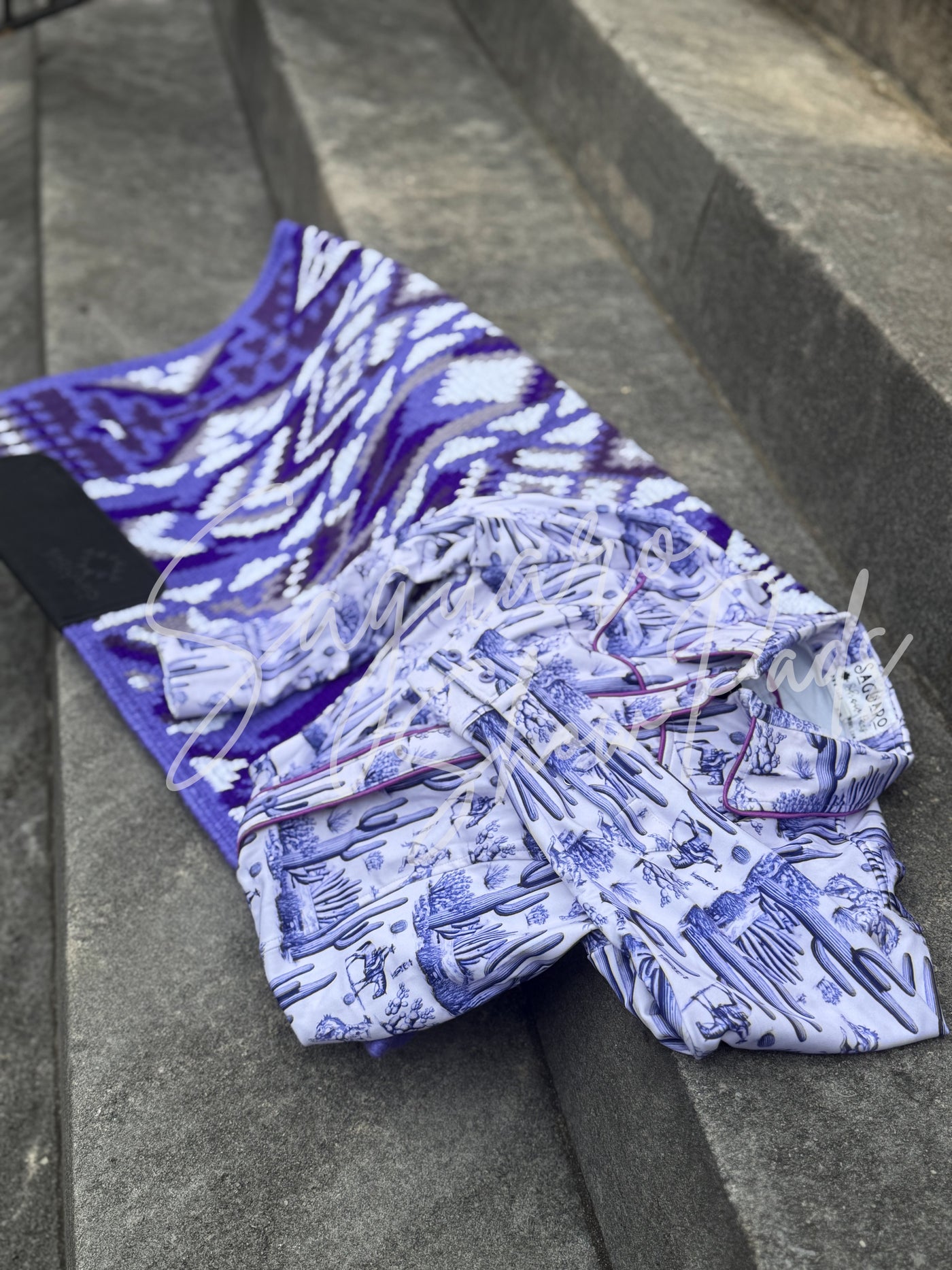Purple Saguaro Toile hidden zip by Saguaro