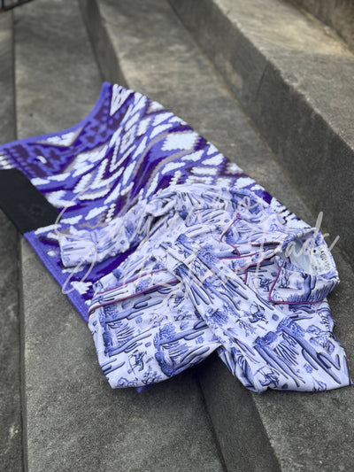 Purple Saguaro Toile hidden zip by Saguaro