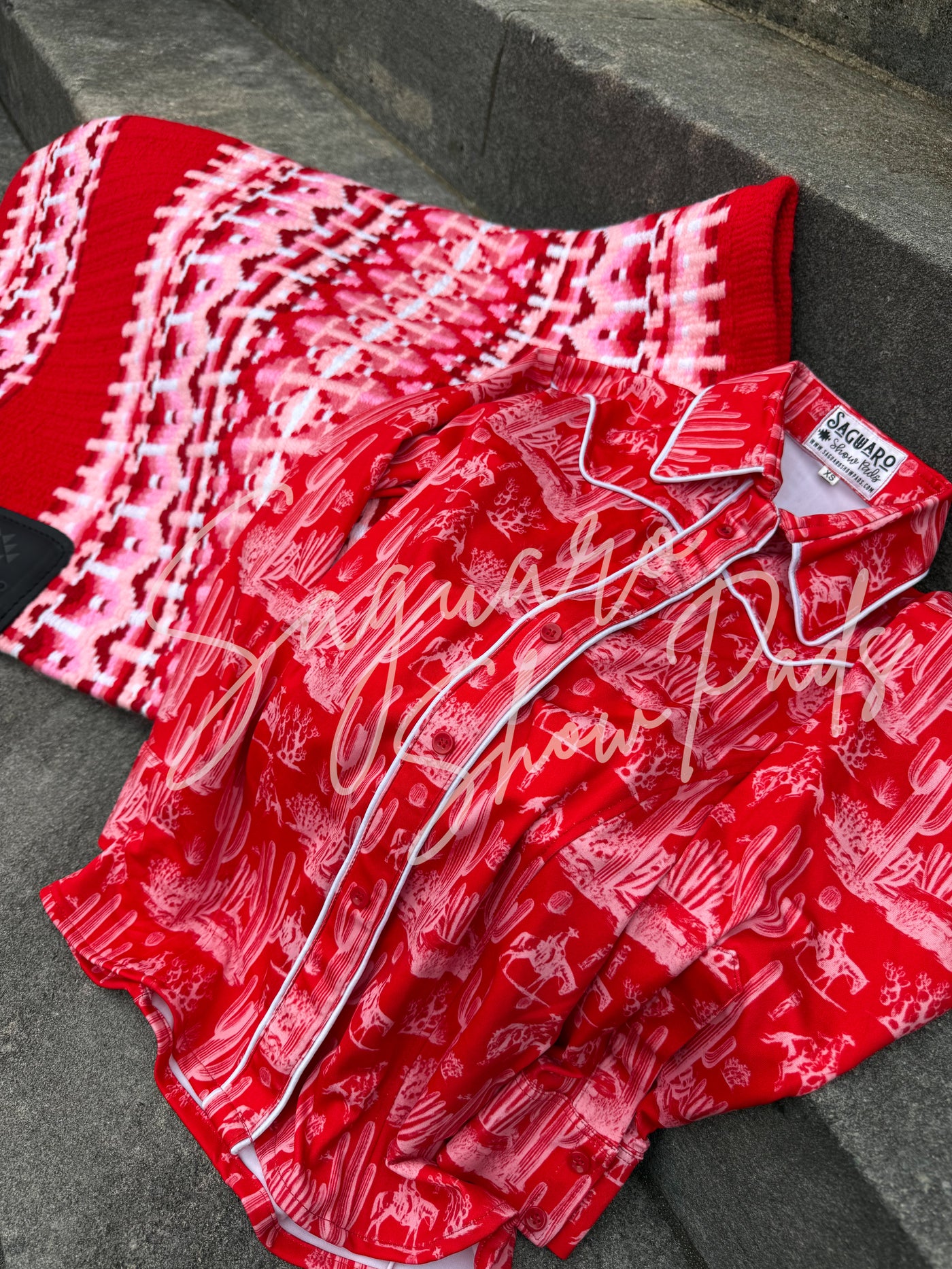 Red Saguaro Toile hidden zip by Saguaro