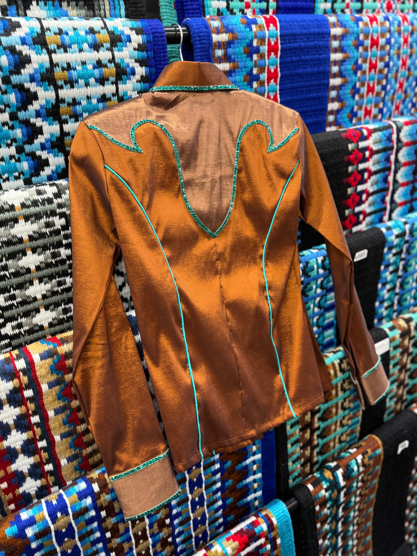 Two-toned Rust Taffeta hidden zip by Saguaro