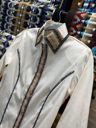 Cream Taffeta hidden zip by Saguaro