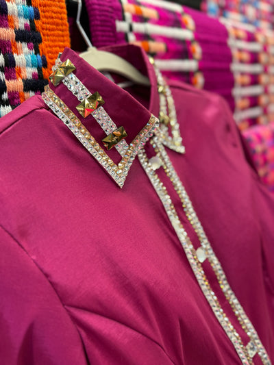 Raspberry Taffeta hidden zip by Saguaro