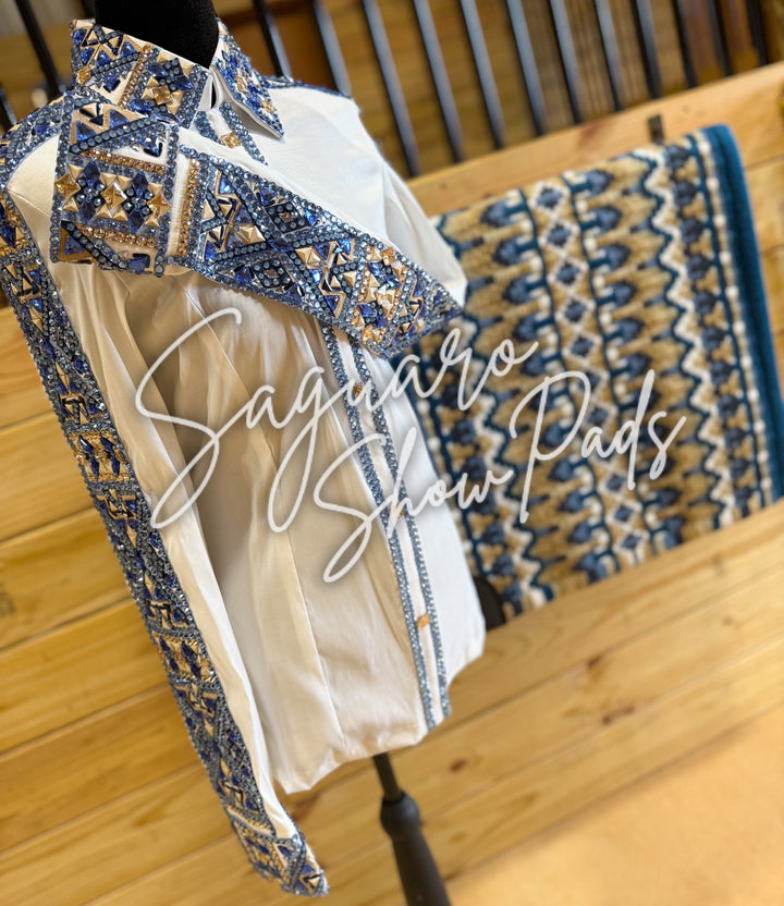 White Taffeta hidden zip by Saguaro (with matching pad)
